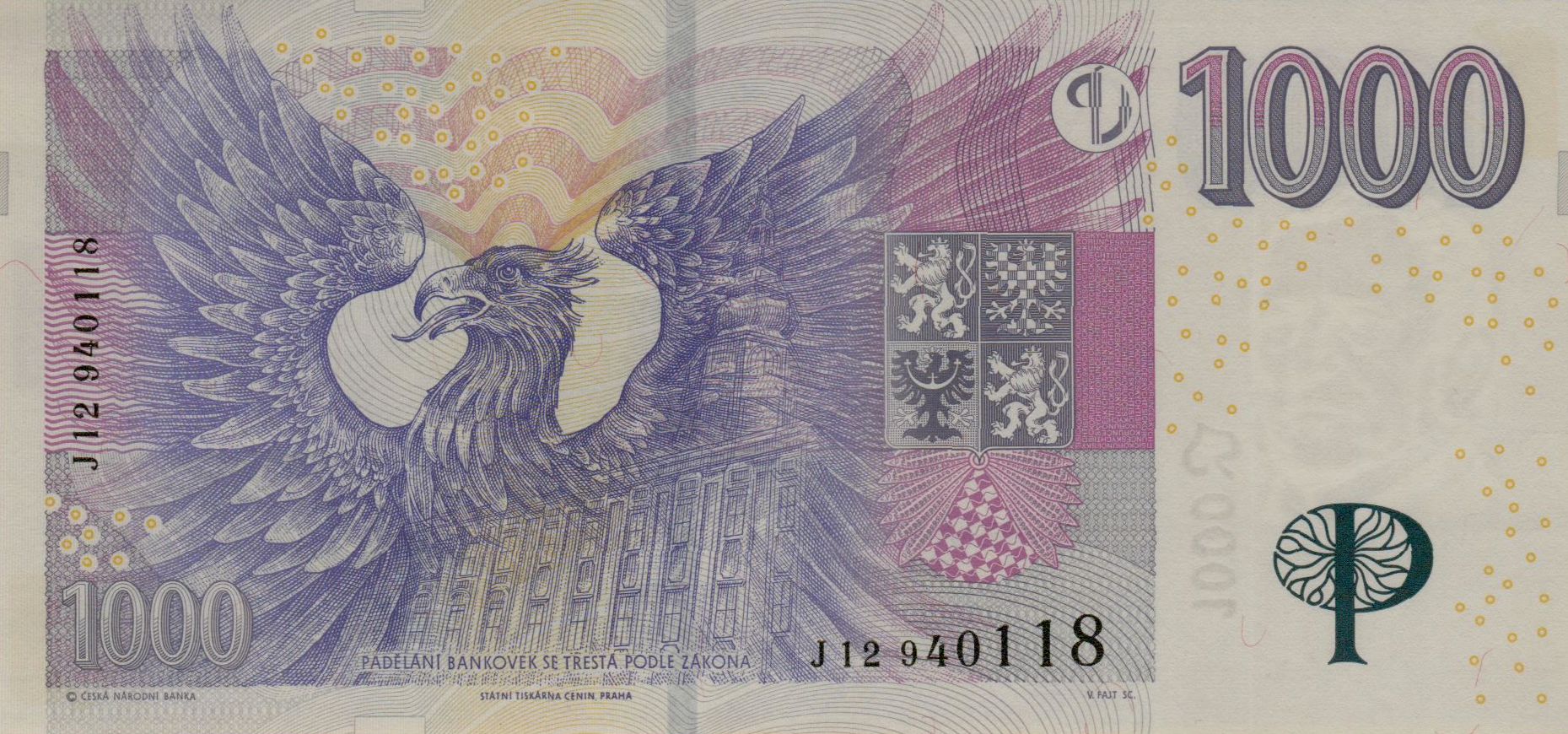 Czech Republic 1000 2008 UNC P-25/c